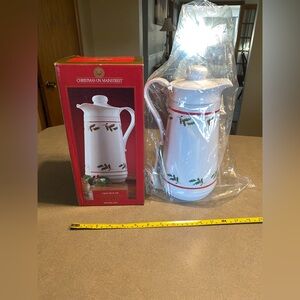 1 Quart Hot And Cold Christmas Carafe With Glass Liner For Coffee & Tea with box